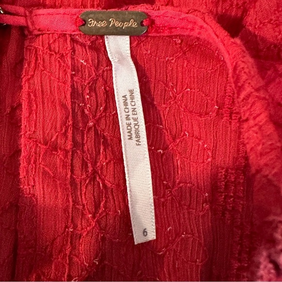 Free People Wherever You Go mini dress red 6 - Picture 4 of 7